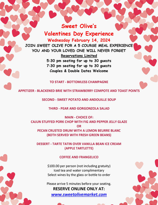 Valentines Day Experience - Feb. 14th 7:30 pm Seating